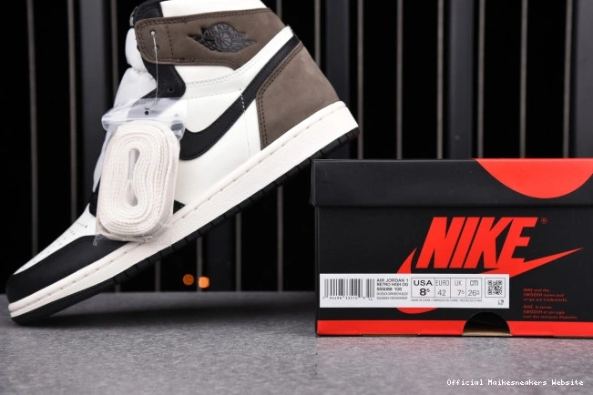 Official Maikesneakers RETRO HIGH AIR JORDAN 1 DARK 555088-105 MOCHA 0802
